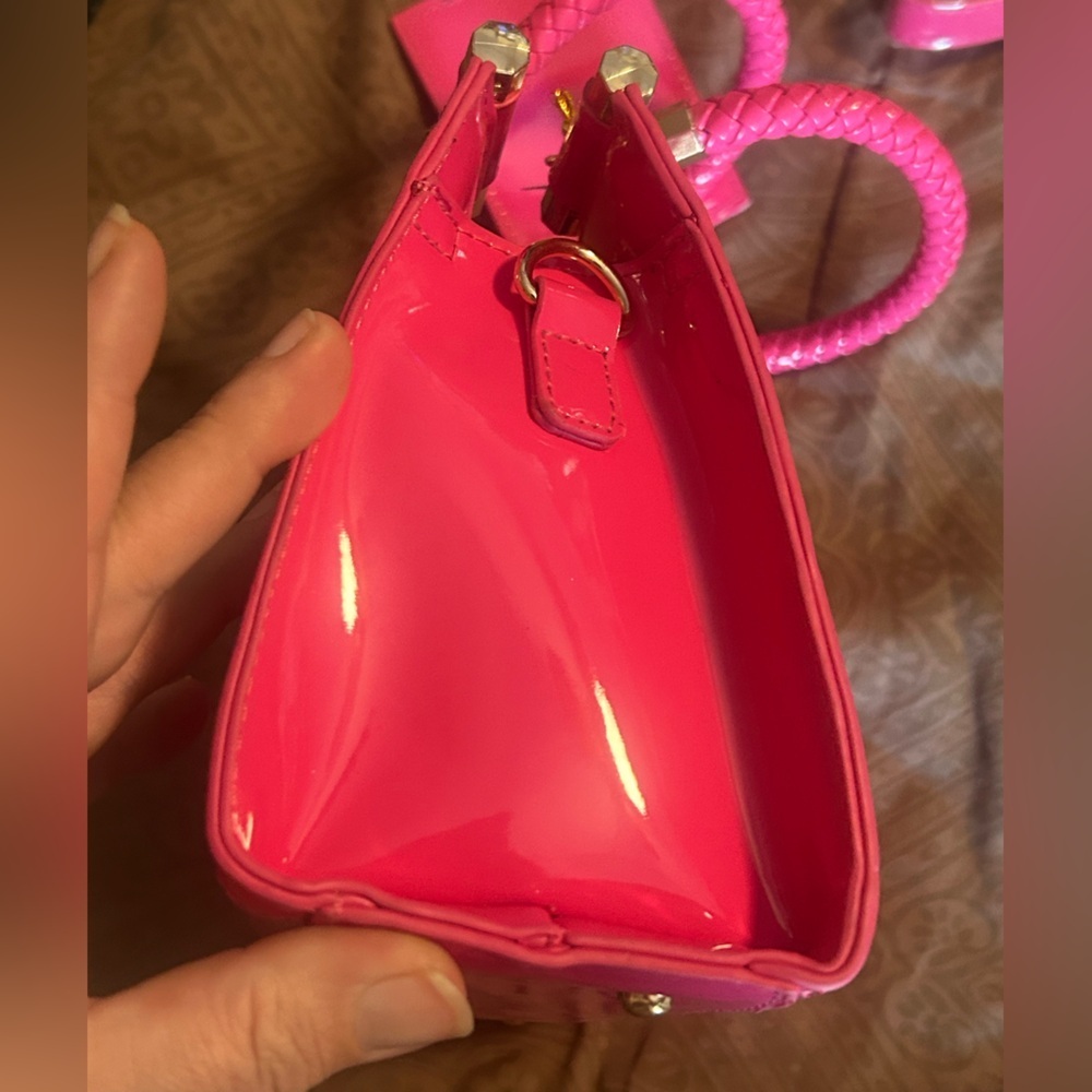 Bebe hot Pink cross body with Gold Accents - Picture 7 of 11